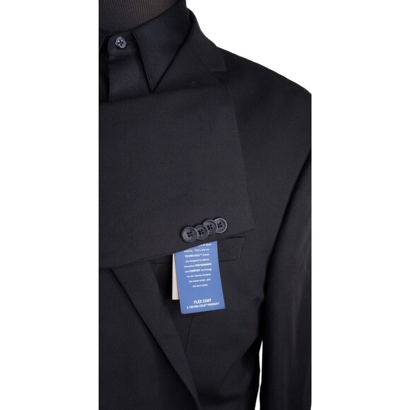 Kenneth Cole Reaction Men's Suit Jacket Sport Coat Solid Black Sz 50R Two Button - Picture 7 of 15